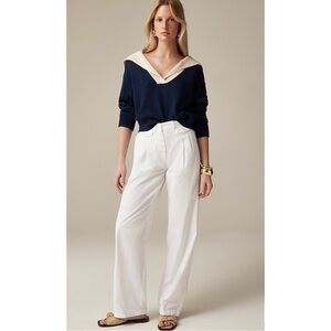 NWT J. Crew Pleated Button-front Pant Chino White